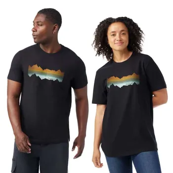 Smartwool - tricou merino - Mountain Horizon Short Sleeve Graphic Tee - Negru