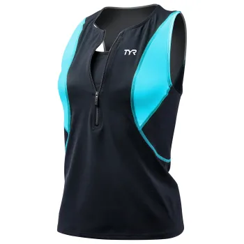 TYR Competitor Loose Singlet top triatlon cu bustiera negru-albastru