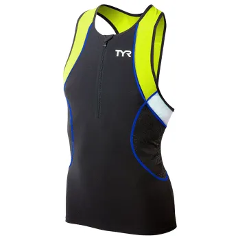 TYR - bluza triatlon fara maneci - Men's Competitor Tank - negru galben albastru