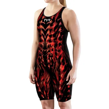 TYR - costum tehnic inot femei - Venzo Open Back - rosu