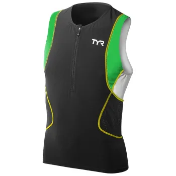 Men Competitor Singlet TYR negru-verde-galben