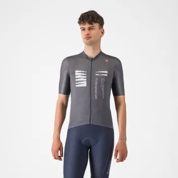 Castelli - tricou ciclism maneca scurta tailored fit - Espresso R--A/D Jersey - gri inchis Smokey