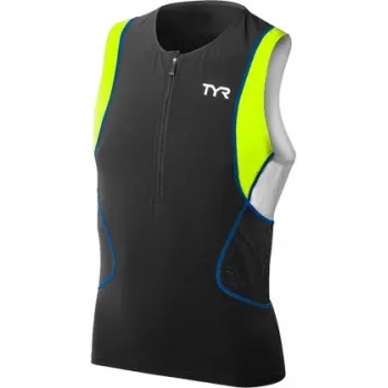 Men Competitor Singlet TYR negru-lime-albastru