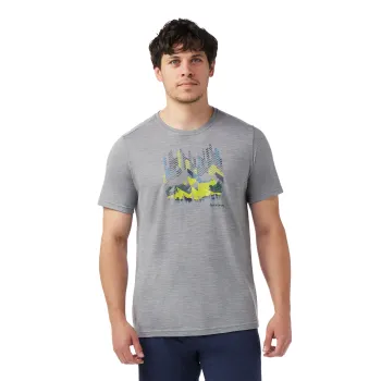Smartwool - tricou merino - Vital Peaks Active Short Sleeve Graphic Tee - Gri