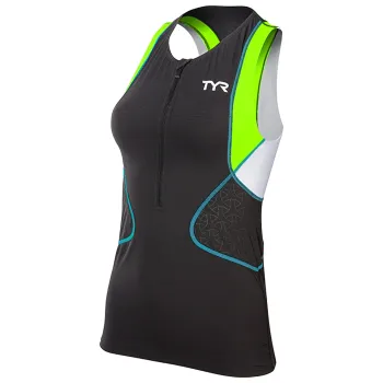 TYR Competitor Singlet Top triatlon femei negru-verde