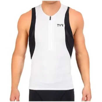 TYR - bluza triatlon fara maneci - Men's Competitor Singlet - alb negru