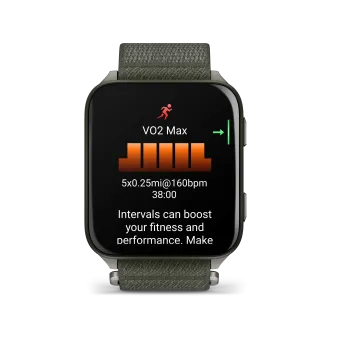 Garmin - Venu X1 - smartwatch cu GPS și AMOLED - Moss cu spate din titan argintiu și curea din nailon ComfortFit Moss