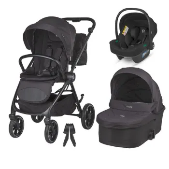 Carucior modular 2in1 Coccolle Serry Jet black+ Scoica auto iSize Coccolle Knox Black