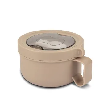 Recipient rotund pentru alimente din oțel inoxidabil "We Care", bej, 850ml