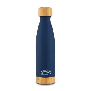 Sticla termoizolanta calatorii bambus Nava 500 ml navy