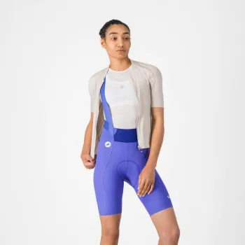 Pantaloni scurti cu bretele Castelli Espresso 2 W DT, pentru femei, violet M