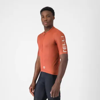 Tricou cu maneca scurta Castelli Entrata Apex, pentru barbati, paprika/arginitu M
