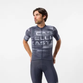 Tricou cu maneca scurta Castelli Stratus Logo, pentru barbati, twilight blue/winter sky XXXL