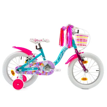 Bicicleta Copii DHS Unicorn - 16 Inch, Albastru Reambalat