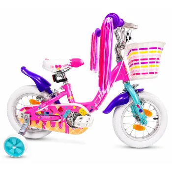 Bicicleta Copii DHS Icecream - 12 Inch, Roz, Reambalat