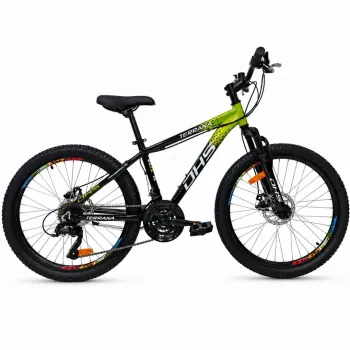 Bicicleta Copii Dhs Terrana 2423B, model 2026 - 24 Inch, Negru-Verde