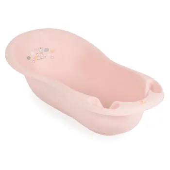 Cadita baie bebelusi Moni Zebra, 100 cm, design ergonomic, Roz pastel