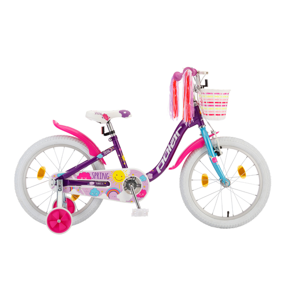 Bicicleta Copii Polar Spring - 18 Inch, Mov, Culoare produs: Mov, Dimensiune roata produs: 18 inch