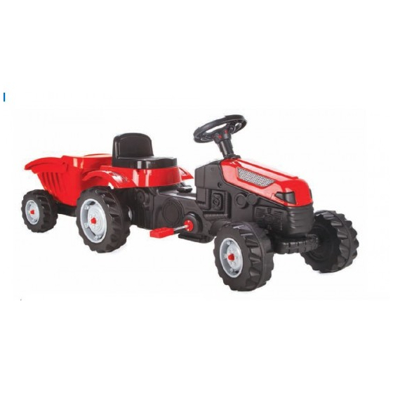 Tractor Pilsan 07316 Cu Pedale/Remorca - Rosu, Culoare produs: Rosu