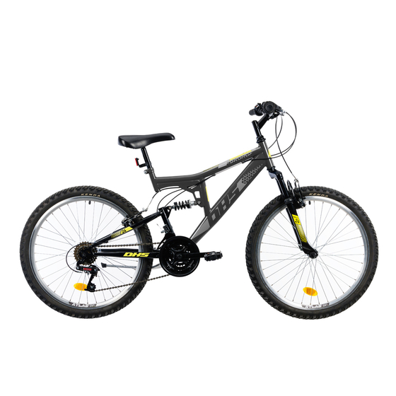 Bicicleta Copii Dhs Terrana 2441 - 24 Inch, Gri, Culoare produs: Gri