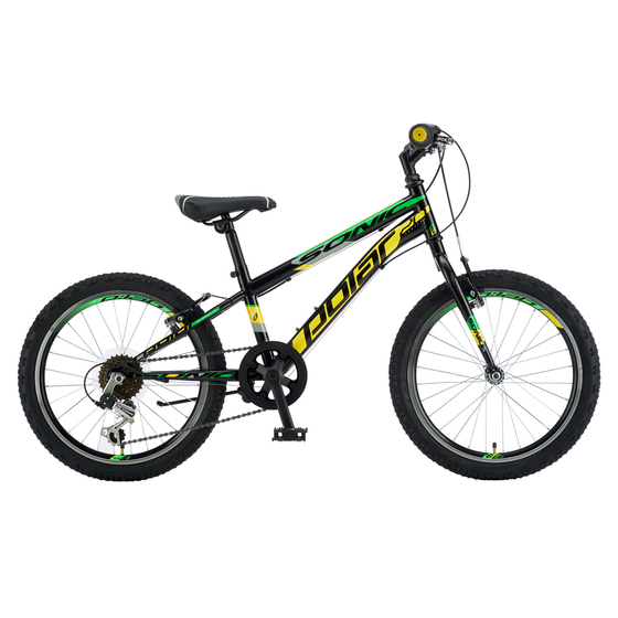 Bicicleta Copii Polar Sonic - 20 Inch, Negru-Verde, Culoare produs: Negru/Verde