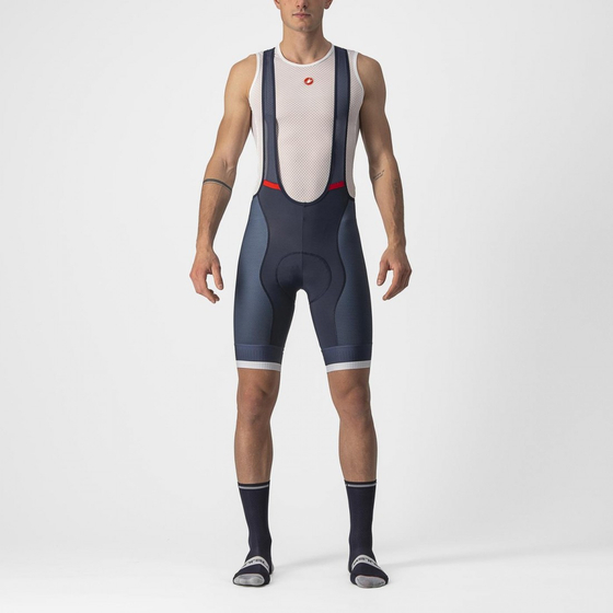 Pantaloni scurti cu bretele Castelli Competizione Kit Bleumarin/Alb L