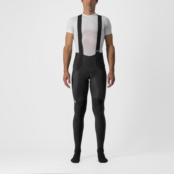 Pantaloni lungi cu bretele Castelli Sorpasso RoS Negru/Argintiu Reflex M