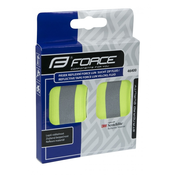 Banda reflectorizanta Force Lun Velcro fluo