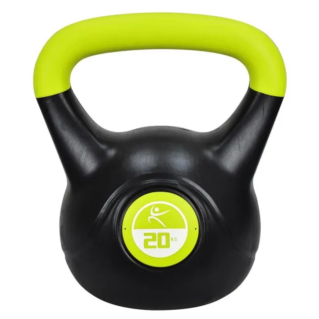 Kettlebell Vinil - 20 Kg, Negru-Rosu