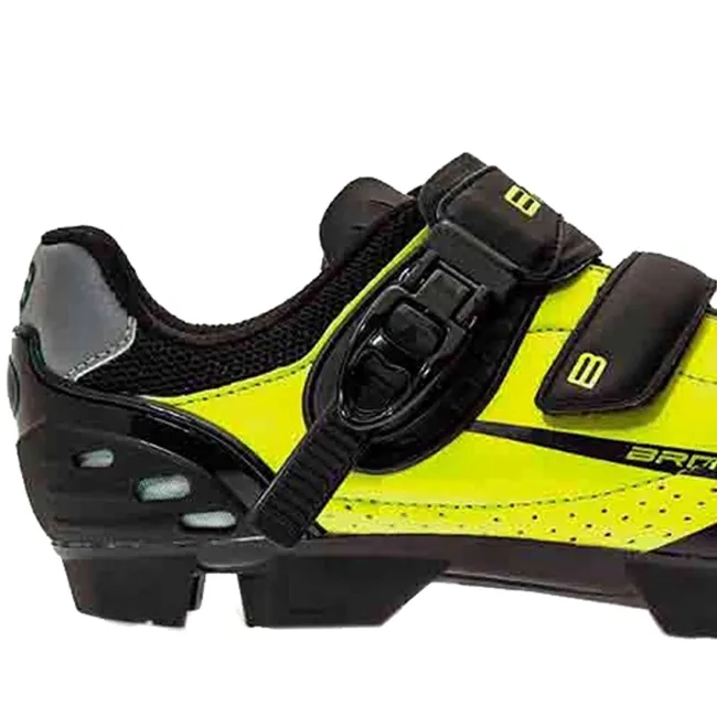 Pantofi Ciclism Brn Cross Fl Mtb - 42, Negru-Verde Fluorescent