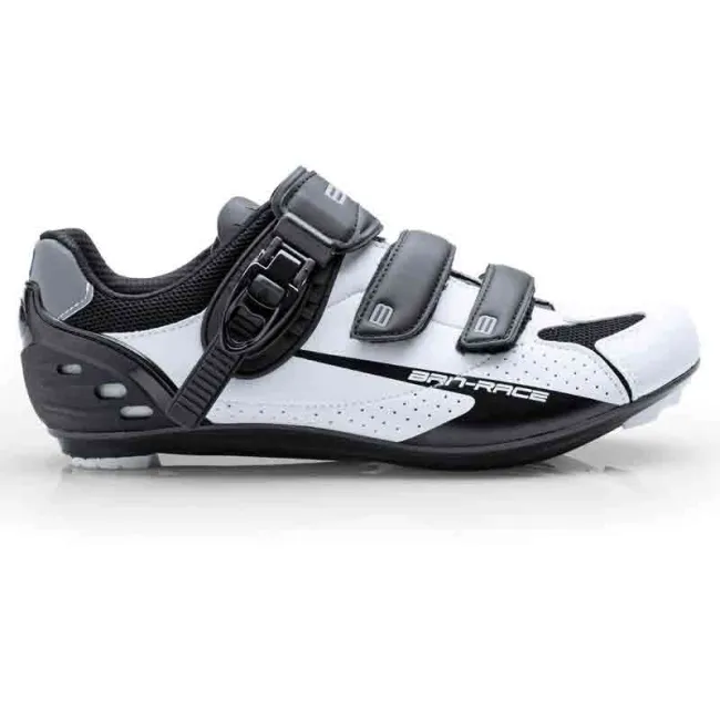 Pantofi Ciclism Brn Race Corsa Road - 43, Alb-Negru