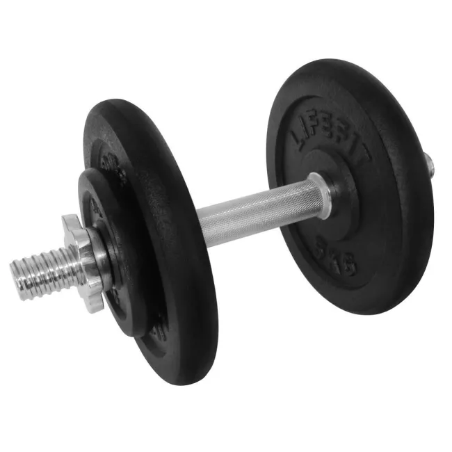 Gantera - 14 Kg, Set 4 Discuri, Negru-Argintiu