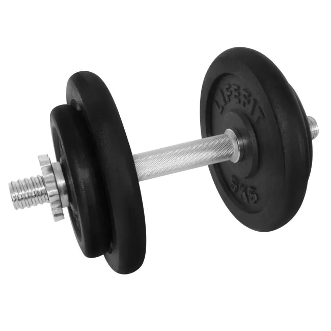 Gantera - 17 Kg, Set 4 Discuri, Negru-Argintiu