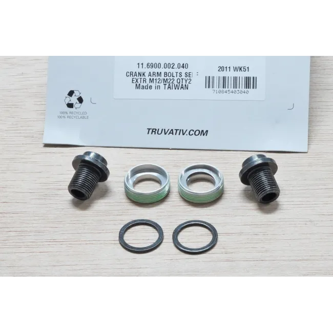Crank Arm Bolts Truvativ M12/M22 Crmo Self-Extracting - Black