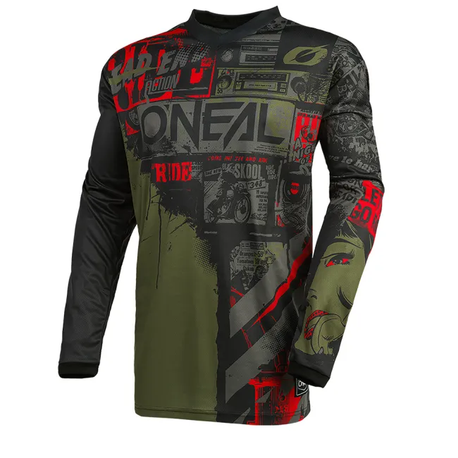 Bluza O'Neal Element Ride - M, Negru-Verde