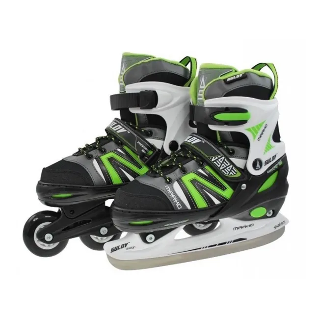 Role Adulti, Reglabile, 2 In 1 Marko,L, 39-42, Negru-Verde