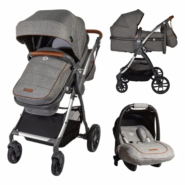 Carucior Transformabil 3 In 1 Coccolle Acero - Gri