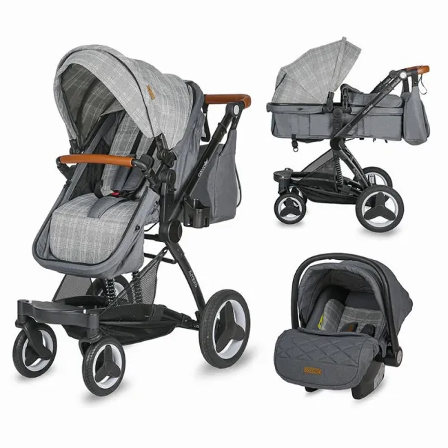 Carucior Transformabil 3 In 1 Coccolle Ambra - Gri