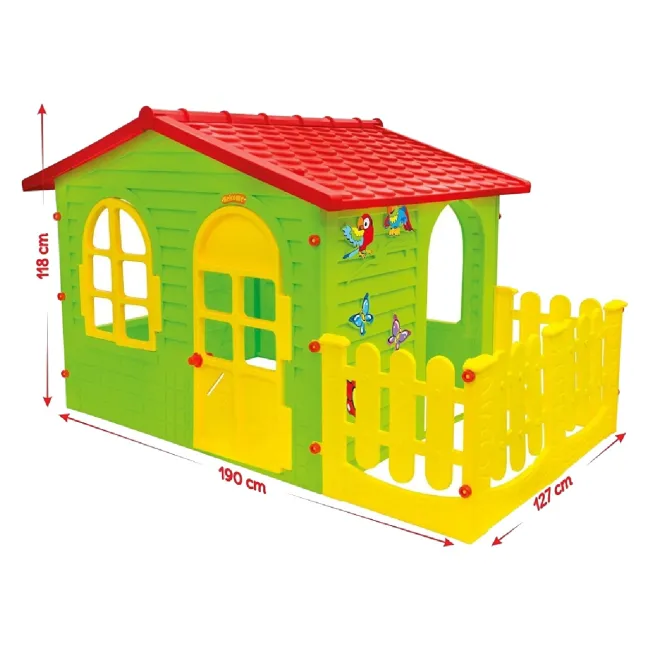 Casuta de joaca pentru copii Garden House cu gard, Mochtoys