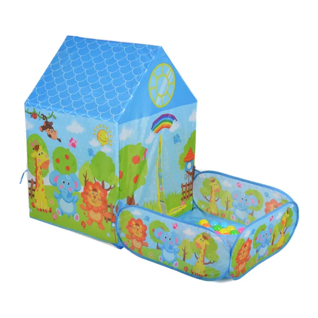 Cort de joaca pentru copii Zoo, cu 50 bile plastic incluse