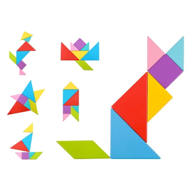 Puzzle copii, forme geometrice Tangram Tooky Toy