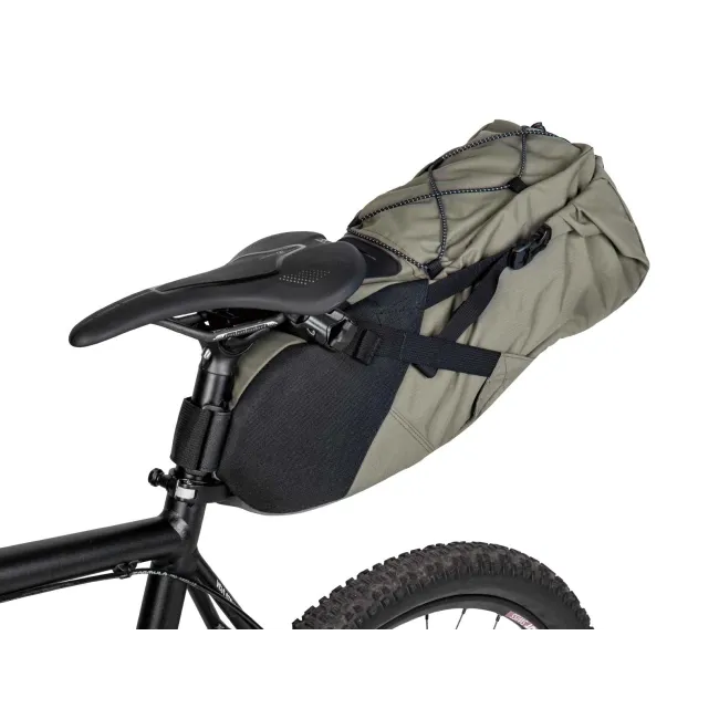 Geanta Tija Sa Bicicleta Topeak BackLoader TBP-BL3G - 15 L, Verde - logo Gri