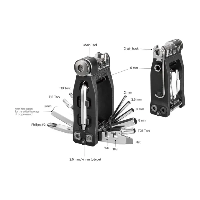 Set Scule Compacte Multifunctionale Ninja 16+, Negru-Argintiu