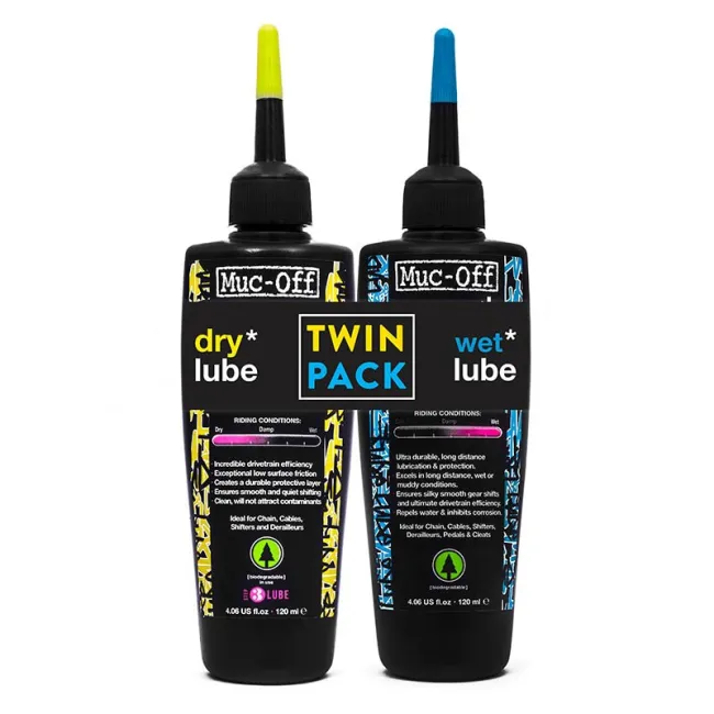 Set Uleiuri Lant Bicicleta Muc-Off Twin Pack Dry/Wet - 120Ml