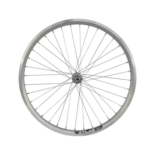 Roata Fata Bicicleta Cerurim, Janta Dubla Atlas, 24 inch, 507X18, V-Brake, Argintie