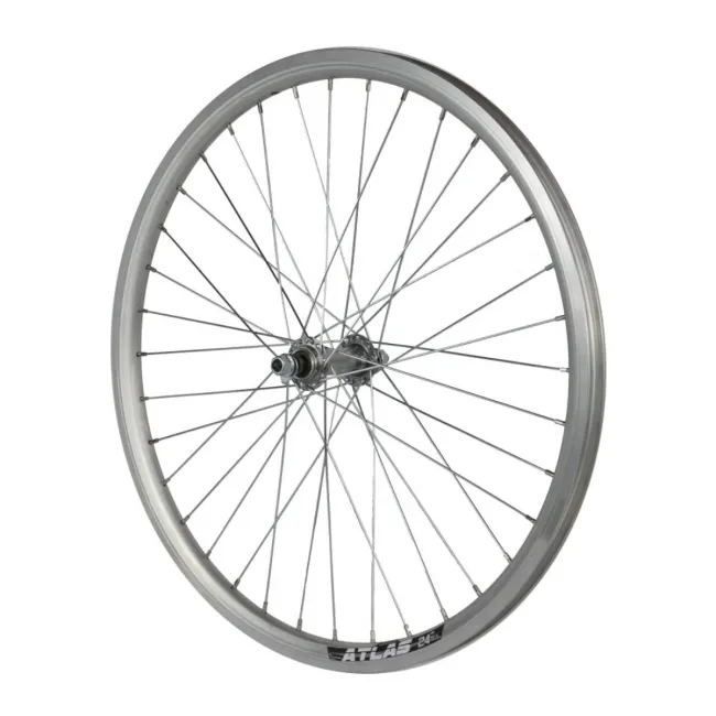 Roata Fata Bicicleta Cerurim, Janta Dubla Atlas, 24 inch, 507X18, V-Brake, Argintie