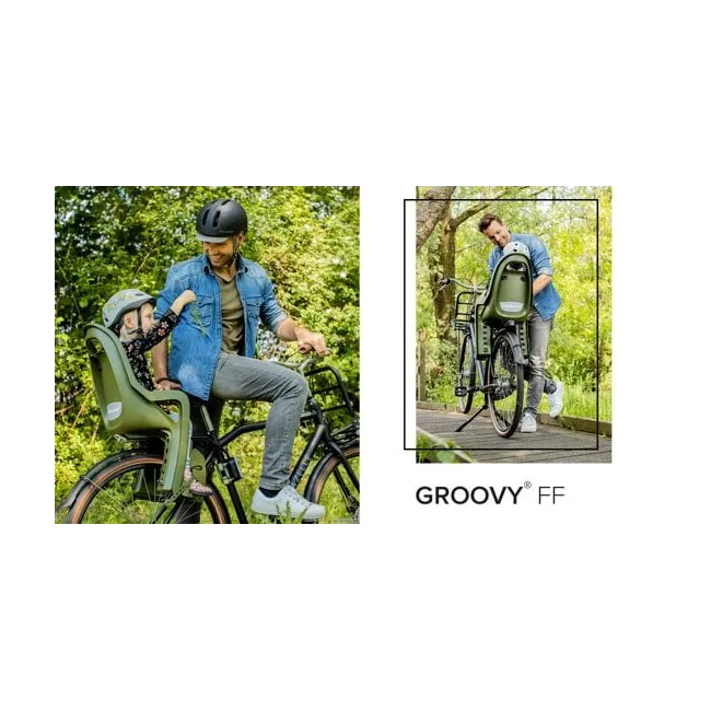 Scaun Bicicleta Copii Polisport Groovy Maxi FF - Verde-Crem