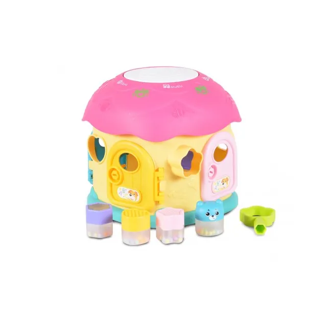 Casuta Cu Forme De Sortat Moni Qx-91171E - Fantastic Mushroom House, Roz