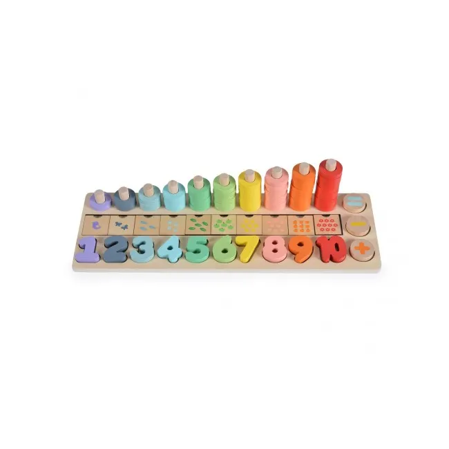 Joc Educativ Din Lemn Moni 2052 - 89 Pcs, 3 Ani+, Multicolor