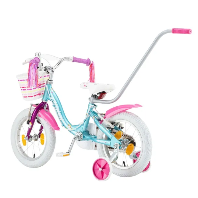 Bicicleta Copii Polar 2023 Unicorn - 14 Inch, Albastru-Roz